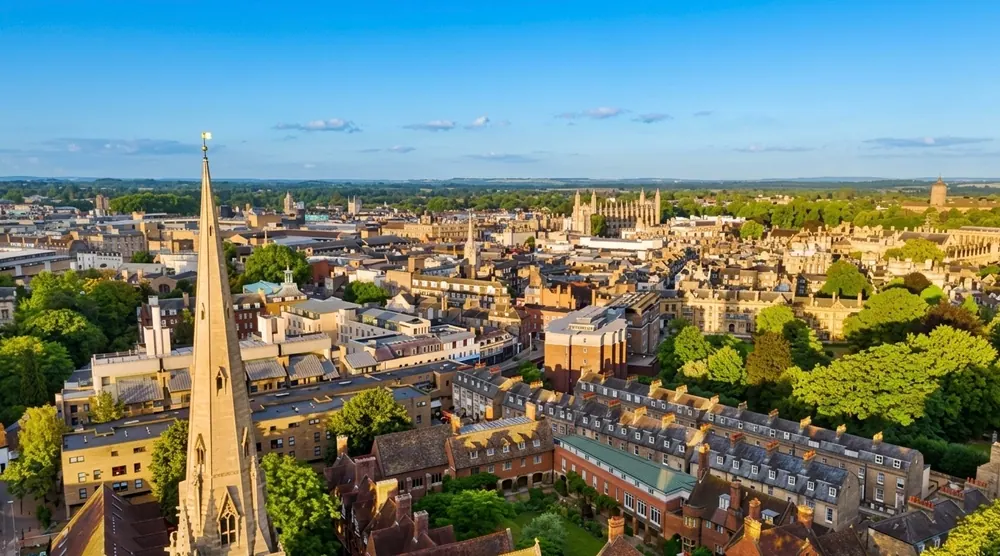Cambridge city centre &mdash; supplied by Cambridge Water from the chalk aquifer