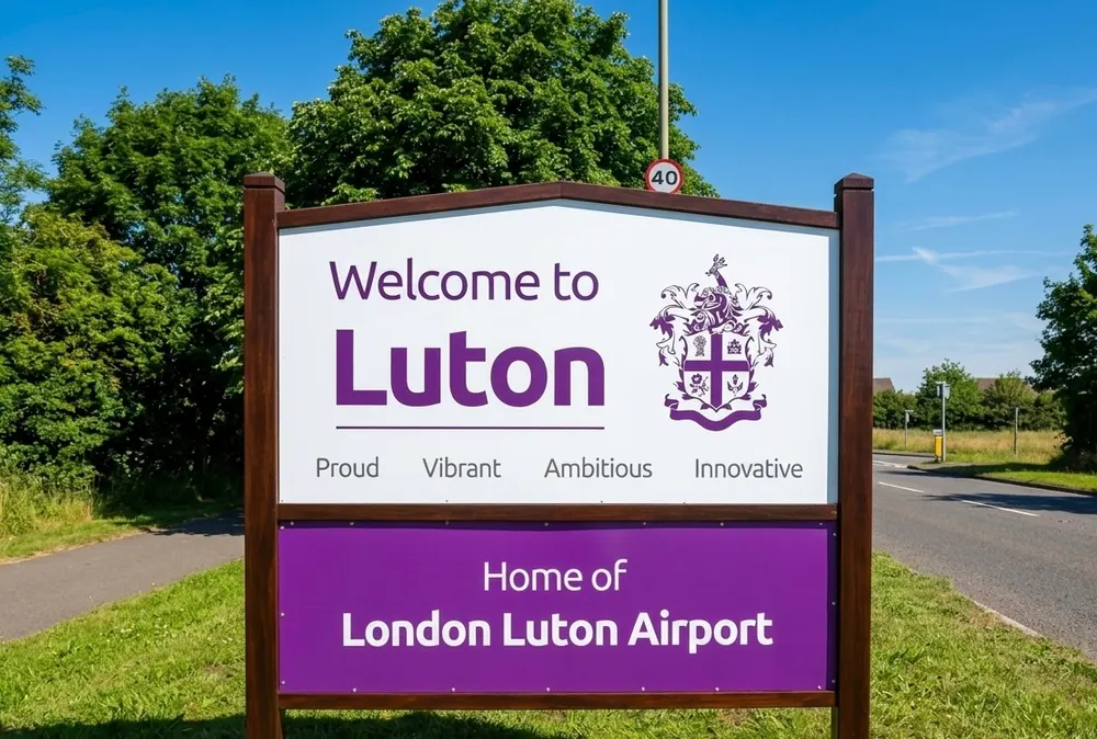 Luton town centre in Bedfordshire