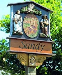 Historic Sandy town on the Bedfordshire Greensand Ridge