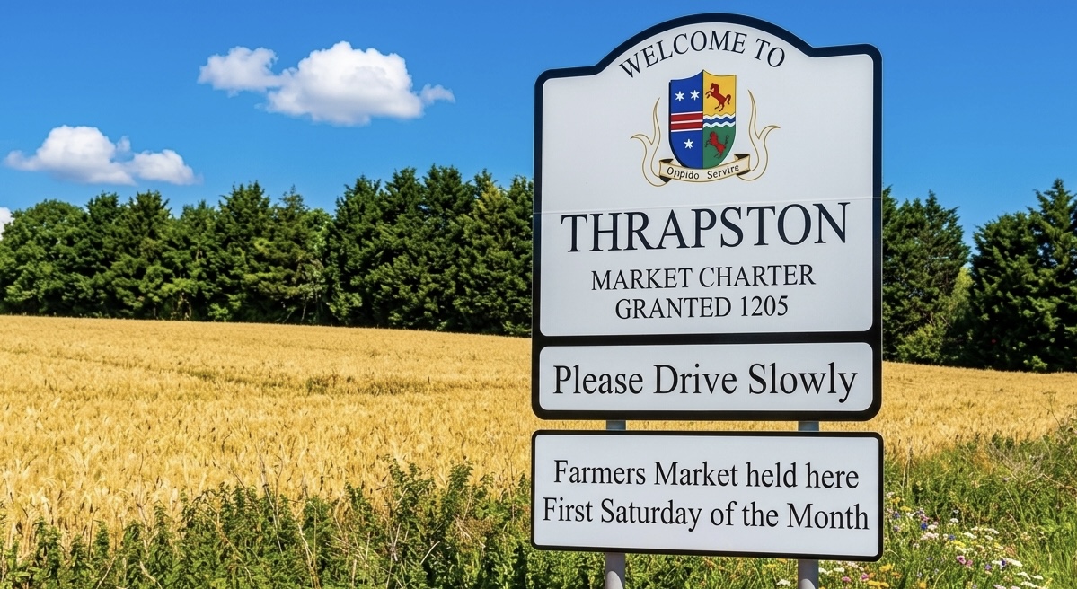 The market town of Thrapston on the River Nene in Northamptonshire