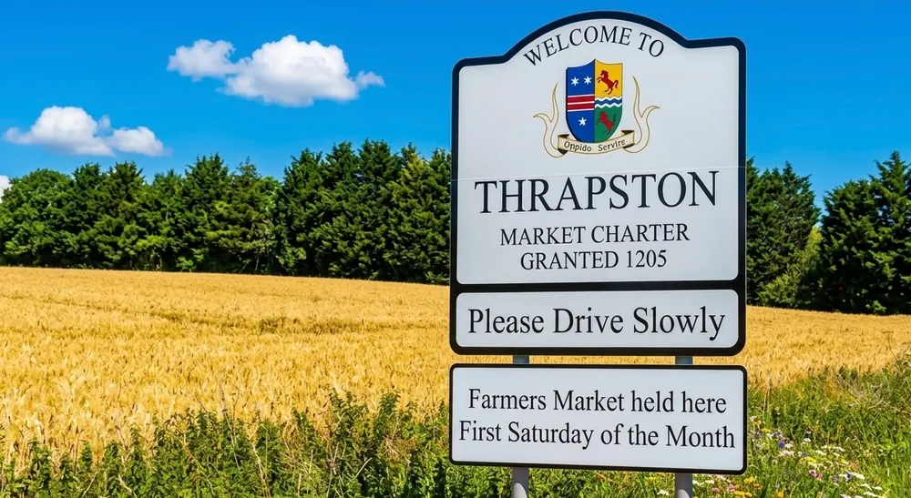 The market town of Thrapston on the River Nene in Northamptonshire